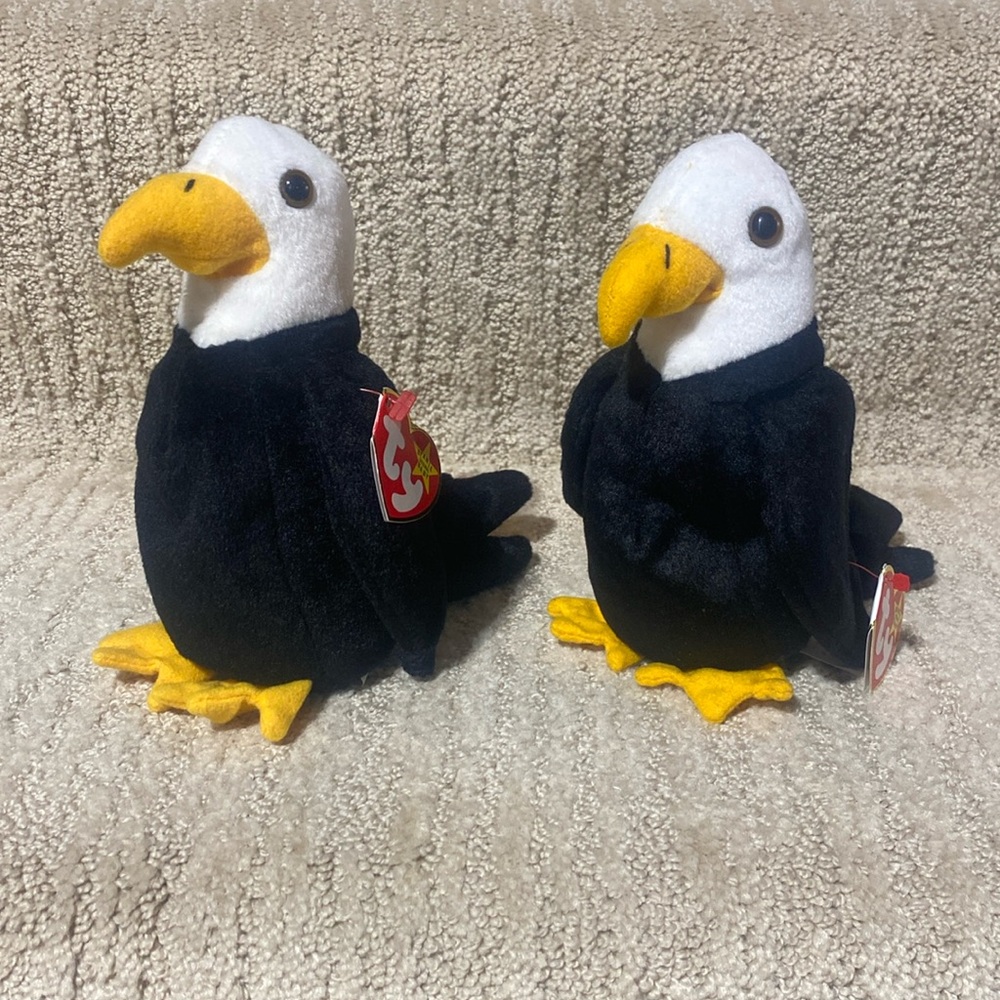 Two Ty Beanie Babies Baldy style 4074. No flaws